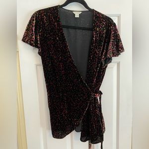 Monsoon London Velvet Holiday Wrap Top